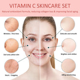 Rosarden Vitamin C Skin Care Set, 3-In-1 Skincare Gift Set With Facial Cleanser Mousse, Face Serum & Face Cream, Anti-Aging Skin Care Kit With Hyaluronic Acid, Vitamin E, Vitamin C & Niacinamide 3PCS